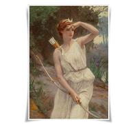 Poster ritratto mitologico con divinità e dee greche, formato A3, decorazione da parete (Artemide)