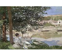 Poster Riverside Village - Barche d'acqua e alberi Wall Art -...