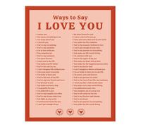 Poster romantico "Ways to Say I Love You" Wall Art qualità premium