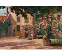Poster Rose cortile illuminato dal sole arte romantica da parete per casa -...