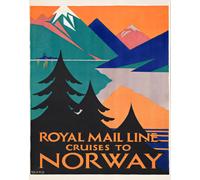 Poster Royal Mail Line Norway Scandinavian Cruise Art - 12X16/16X20/18X24/24X36