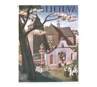 Poster rustico della chiesa lituana arte da parete - decorazione in stile...