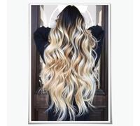 Poster Salone di bellezza Acconciatura da donna Arte della parete Stampe per capelli marrone chiaro Pittura su tela moderna per barbiere Decorazione della camera Immagine 30x50cmx1 Senza cornice