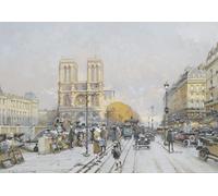 Poster scena di strada di Parigi Mercato europeo città Wall Art...