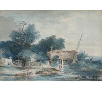 Poster scena mulino ad acqua Riverside Old Mill Wall Art -...