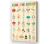 poster School Nurse Alphabet Framed Wall Art - Vintage ABCs of Health Poster, Educational Decor for Clinic, Classroom & Office(Framed,08x12inch(20x30cm))
