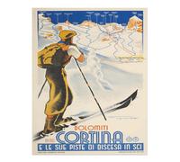 Poster sci Dolomiti Cortina Wall Art - 12X16/16X20/18X24/24X36
