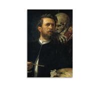 Poster "Self Portrait with Death Playing The Fiddle", decorativo da parete, per soggiorno, camera da letto, decorazione moderna per la camera da letto, 40 x 60 cm