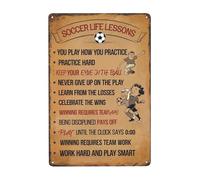 Poster Soccer Life Lessonss Cartelli In Latta Aziendale Cartello In Metallo Per man Cave Toilette S