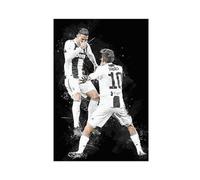 Poster sportivo con giocatore di calcio Paulo Dybala Cristiano Ronaldo, poster su tela, decorazione per camera da letto, ufficio, camera da letto, regalo, senza cornice, 40 x 60 cm