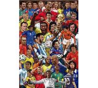 Poster sportivo con stampa di calcio, dimensioni: 61 x 91,5 cm + 2 listelli per poster in alluminio, 63 cm