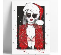 Poster Stampa Artistica A3 BAD GIRL CHRISTMAS Home Design Camera Parete Casa