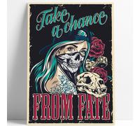 Poster Stampa Artistica A3 SKATER GIRL TATTOO Home Design Camera Parete Casa