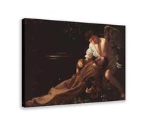 Poster stampa su tela di San Francesco d'Assisi in estasi di Caravaggio, per camera di ragazzi e adolescenti, stampa su tela, 50,8 x 76,2 cm
