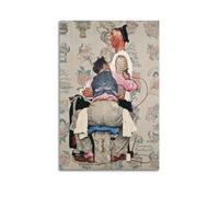 Poster stampato su tela di Norman Rockwell Painter's Art, The Tattoo Artist, poster artistico da parete con album musicali e film, pittura decorativa per soggiorno e camera da letto, 20 x 30 cm, senza