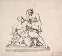Poster "Study of a Sculptural Group" di Marte Venere e Cupido stampato da John Deare (45,7 x 61 cm)