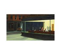 POSTER su carta fotografica premium 270 gr - Hopper I falchi della notte - Fine Art Print Locandina HD 100% QUALITà ITALIA Idea Regalo Casa quadro home (A4)