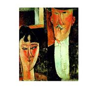 POSTER su carta fotografica premium 270 gr - Modigliani - Gli sposi - Art Print Locandina HD 100% QUALITà ITALIA Idea Regalo Casa quadro home (A3)