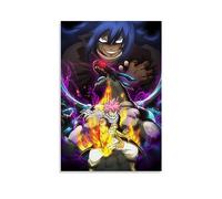 Poster su tela a tema anime Fairy Tail Acnologia And Etherious • Natsu • Dragneel, decorazione artistica da parete su tela, poster decorativo moderno per camera da letto, 20 x 30 cm