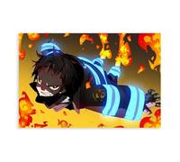 Poster su tela a tema anime Fire Force 10, decorazione per camera da letto, sport, ufficio, camera da letto, regalo, senza cornice: 40 x 60 cm