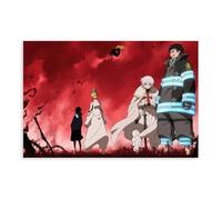 Poster su tela a tema anime Fire Force 18, decorazione per camera da letto, sport, ufficio, camera da letto, regalo, senza cornice: 40 x 60 cm