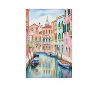 Poster su tela ad acquerello di Venezia, decorazione artistica da parete per soggiorno e camera da letto, 50 x 75 cm