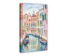 Poster su tela ad acquerello di Venezia, decorazione per camera da letto, ufficio, camera da letto, regalo, 30 x 45 cm