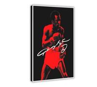 Poster su tela autografato da Sugar Ray Leonard, arte della boxe 0, decorazione per camera da letto, ufficio, camera da letto, regalo, 30 x 45 cm