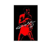 Poster su tela autografato da Sugar Ray Leonard, arte della boxe 0, decorazione per camera da letto, ufficio, stanza, regalo, 60 x 90 cm