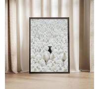 Poster su tela "Black Sheep", stile retrò classico Art Déco, decorazione da appendere alla parete, opera d'arte dipinta, quadro per la casa, cornice 50x70 cm