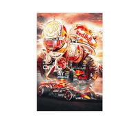 Poster su tela con 7 personaggi del World Formula 1 Driver Max Verstappen, decorazione per camera da letto, sport, ufficio, stanza, regalo, senza cornice, 30 x 45 cm