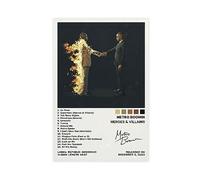 Poster su tela con album musicale di Metro Boomin Heroes & Villains (1), decorazione artistica da parete per soggiorno e camera da letto, senza cornice, 30 x 45 cm