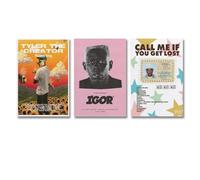 Poster su tela con album musicale Tyler, The Creator Call Me If You Get Lost, 3 pezzi, 20 x 30 cm, stampa decorativa per la stanza