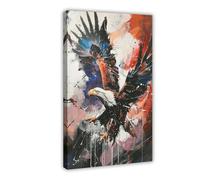 Poster su tela con ali di aquila dinamiche, decorazione per camera da letto, sport, ufficio, stanza, regalo, stile cornice, 30 x 45 cm