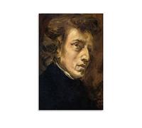 Poster su tela con artista romantico francese Eugène Delacroix Frederic Chopin, stampa artistica su tela e stampa artistica da parete, 40 x 60 cm