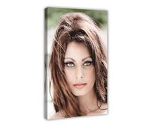 Poster su tela con attore Sophia Loren (2), decorazione per camera da letto, sport, ufficio, stanza, regalo, stile cornice, 60 x 90 cm