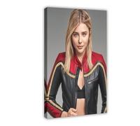 Poster su tela con attrice Chloe Grace Moretz, decorazione per camera da letto, ufficio, stanza, regalo, 60 x 90 cm