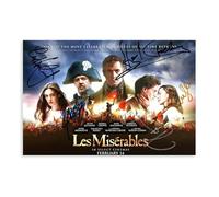 Poster su tela con autografo del cast di Les Miserable, Hugh Jackman, Russell Crowe, decorazione artistica da parete per soggiorno e camera da letto, 40 x 60 cm