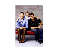 Poster su tela con autografo di due uomini e mezzo, decorazione per camera da letto, sport, ufficio, camera da letto, regalo, senza cornice, 30 x 45 cm