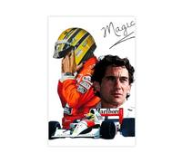 Poster su tela con Ayrton Senna leggendario pilota di F1 19, senza cornice, 50 x 75 cm