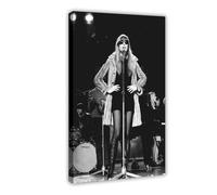 Poster su tela, con cantante e attrice francese Francoise Hardy, decorazione artistica da parete per soggiorno, camera da letto, decorazione con cornice, 30 x 45 cm