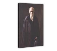 Poster su tela con Charles Robert Darwin di John Collier, decorazione per camera da letto, ufficio, camera da letto, regalo, 60 x 90 cm