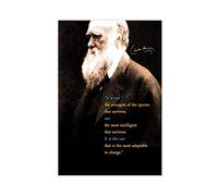 Poster su tela con citazione degli scienziati Charles Darwin, decorazione da parete per soggiorno, camera da letto, decorazione senza cornice, 30 x 45 cm