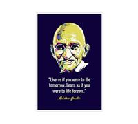 Poster su tela con citazione motivazionale del Mahatma Gandhi, decorazione per camera da letto, ufficio, camera da letto, regalo, 20 x 30 cm