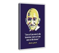 Poster su tela con citazione motivazionale del Mahatma Gandhi, decorazione per camera da letto, ufficio, camera da letto, regalo, 30 x 45 cm