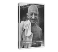 Poster su tela con citazione motivazionale del Mahatma Gandhi, decorazione per camera da letto, ufficio, camera da letto, regalo, 20 x 30 cm