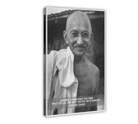 Poster su tela con citazione motivazionale del Mahatma Gandhi, decorazione per camera da letto, ufficio, camera da letto, regalo, 50 x 75 cm