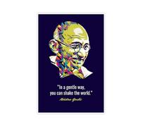 Poster su tela con citazione motivazionale del Mahatma Gandhi, decorazione per camera da letto, ufficio, camera da letto, regalo, 20 x 30 cm