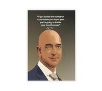 Poster su tela con citazione motivazionale di Jeff Bezos, decorazione per camera da letto, ufficio, camera da letto, regalo, 40 x 60 cm