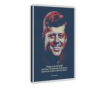 Poster su tela con citazioni motivazionali di John F. Kennedy, decorazione artistica da parete per soggiorno, camera da letto, 50 x 75 cm